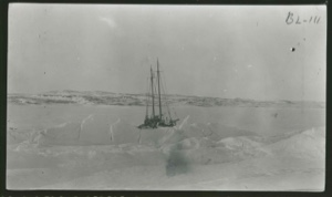 Image of View of Bowdoin looking over ice foot